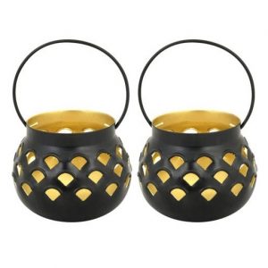 Black Matki Shaped Candle Stand