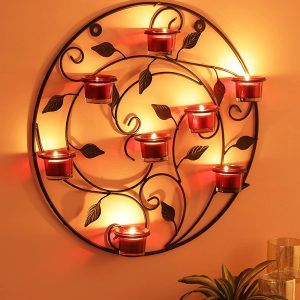 Round Leaf Candle Holder (2)