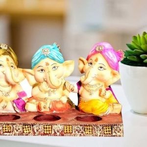 Ganesh ji Statue with Candle Holder