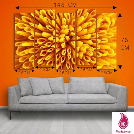 Multiple Frames Yellow Floral Wall Painting