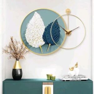Metal Leaf Wall Clock