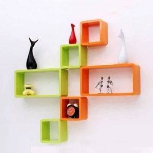 Green Orange Wall Shelves