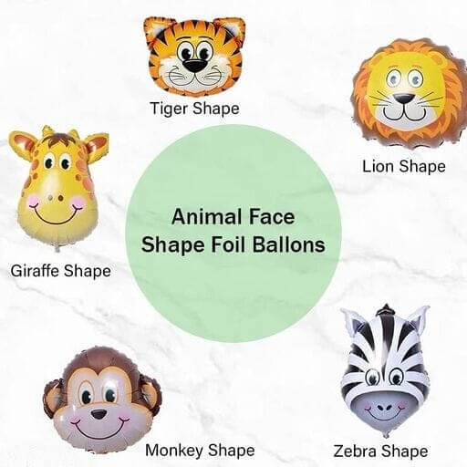 Animal Face Foil Balloons