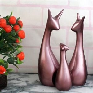 Copper Deer Family Statue