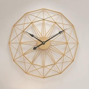 Golden Geometric Pattern Wall Clock