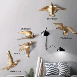 Golden Flying Birds Set of 5