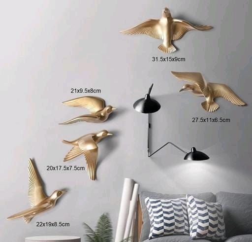 Golden Flying Birds Set of 5