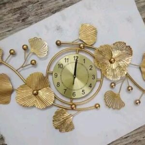 Golden Leaf Big Wall Clock